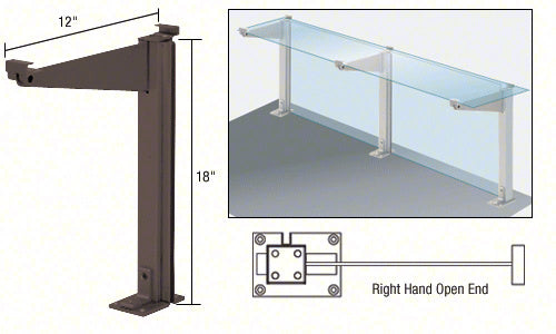 CRL 18" High Partition Post with 12" Deep Top Shelf Additional Image - 7