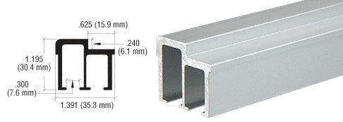 CRL Aluminum Upper Track Extrusion