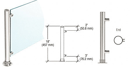 CRL 18" High 1-1/2" Round PP45 Contemporary Series Straight Front Counter/Partition Additional Image - 5