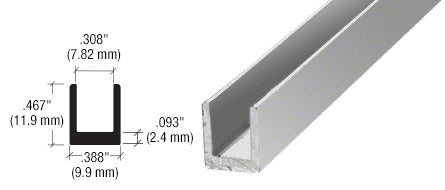 CRL 1/4" Single Aluminum U-Channel