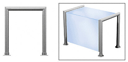 CRL Elegant 145 Series 1-1/2" Tubing Glass On Top and Front Only Sneeze Guard