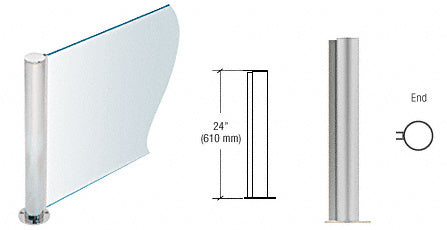 CRL 24" Round PP08 Elegant Series Counter/Partition End Post