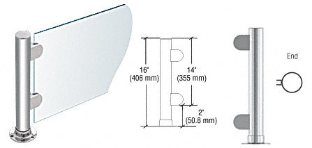 CRL 16" Round PP06 Elegant Series Counter/Partition End Post With Air Space