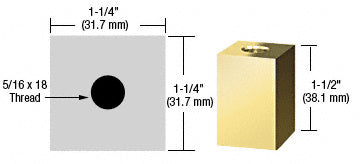 CRL 1-1/4" Square Standoff Base 1-1/2" in Length