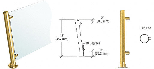 CRL 18" High 1-1/2" Round PP46 Contemporary Series Slant Front Counter/Partition Additional Image - 4