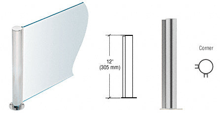 CRL 12" Round PP08 Elegant Series Counter/Partition Corner Post