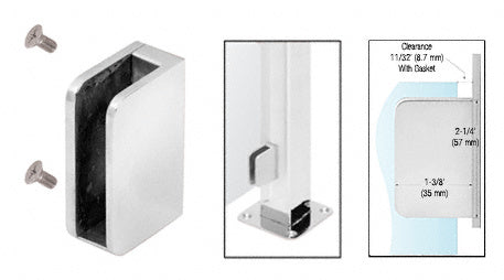 CRL 1/4" Closed Bottom Right Hand Flat Base Glass Clip