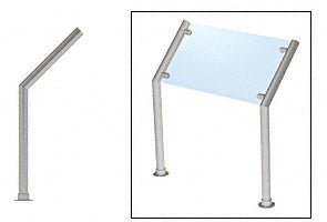 CRL Contemporary 200 Series 1-1/2" Tubing Glass On Slant Only Sneeze Guard