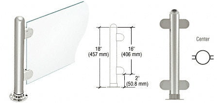 CRL 18" Round PP07 Elegant Series Counter/Partition Center Post With Air Space