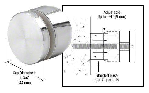 CRL 316 Adjustable Height Standoff Cap for 1-1/2" Base