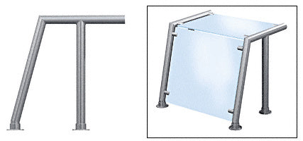 CRL Contemporary 211 Series 1-1/2" Tubing Glass On Top and Front Only Sneeze Guard