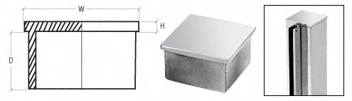 CRL 1-1/2" Square Flat End Cap