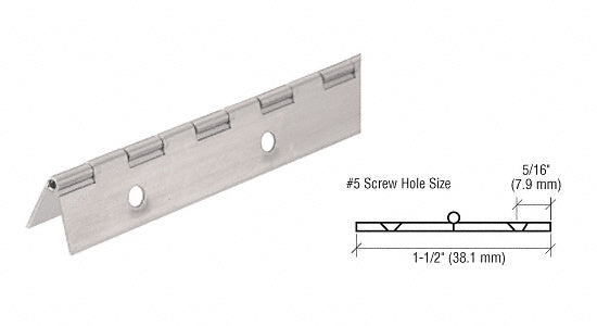 CRL Nickel on Steel Piano Hinge with 1-1/2" Open Width