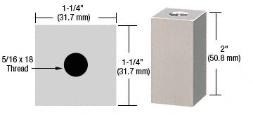 CRL 1-1/4" Square Standoff Base 2" in Length