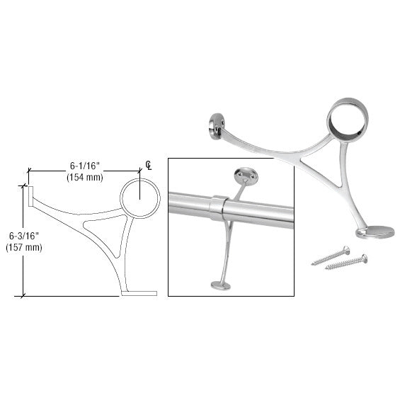 CRL Combination Foot Railing Bracket for 1-1/2" Tubing