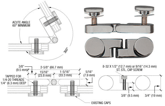 CRL Standard Cap Angle Panel Connector