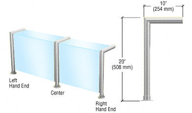 CRL Elegant Series Glass on Front and Top Shelf Sneeze Guard