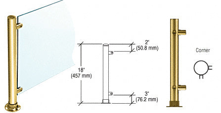 CRL 18" High 1-1/2" Round PP45 Contemporary Series Straight Front Counter/Partition Additional Image - 1