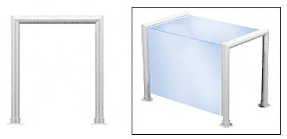CRL Elegant 145 Series 1-1/2" Tubing Glass On Top and Front Only Sneeze Guard