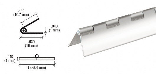 CRL Finish 1" Steel Piano Hinge - 72" *DISCONTINUED*