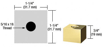 CRL 1-1/4" Square Standoff Base - 3/4" in Length