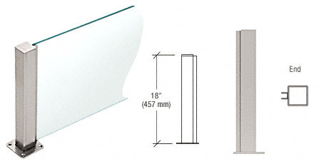 CRL 18" High 1-1/2" Square PP43 Plaza Series Counter/Partition End Post
