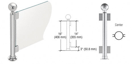 CRL 16" Round PP04 Elegant Series Counter/Partition Center Post With Air Space