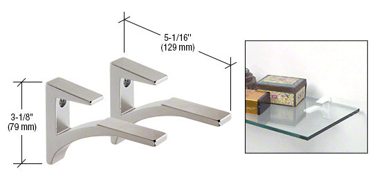 CRL - Aluminum Shelf Bracket for 3/8" to 1/2" Glass