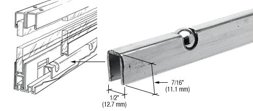 CRL Zinc Plated Steel Roll-Ezy Ball Bearing Carrier for Track Assembly - 144"