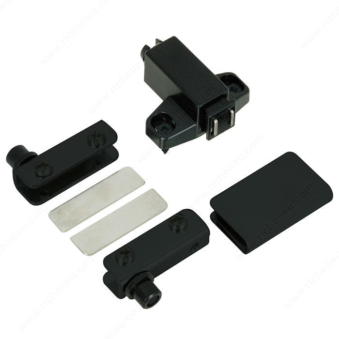 Pivot Hinge Set for Glass Doors Recessed Within Furniture/Cabinet