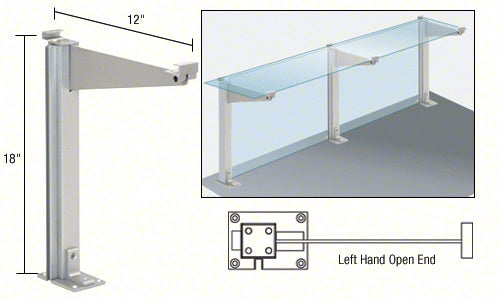 CRL 18" High Partition Post with 12" Deep Top Shelf Additional Image - 11