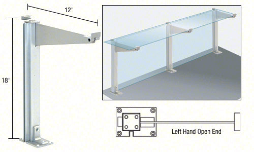 CRL 18" High Partition Post with 12" Deep Top Shelf Additional Image - 12