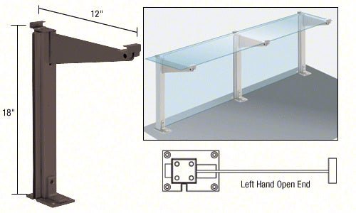 CRL 18" High Partition Post with 12" Deep Top Shelf Additional Image - 13