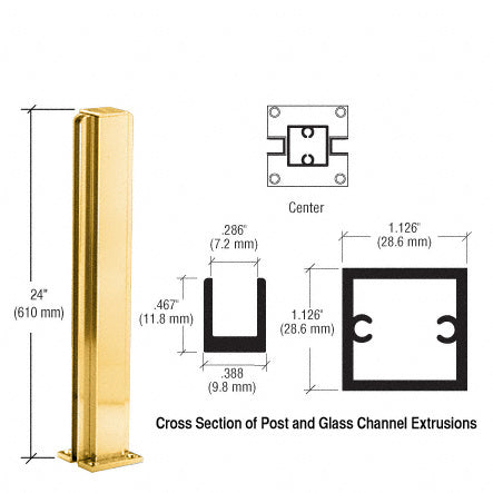 CRL 24" Center Design Series Partition Post