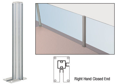 CRL Satin Anodized 36" Right Hand Closed End Standard Partition Post