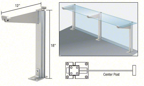 CRL 18" High Partition Post with 12" Deep Top Shelf Additional Image - 14