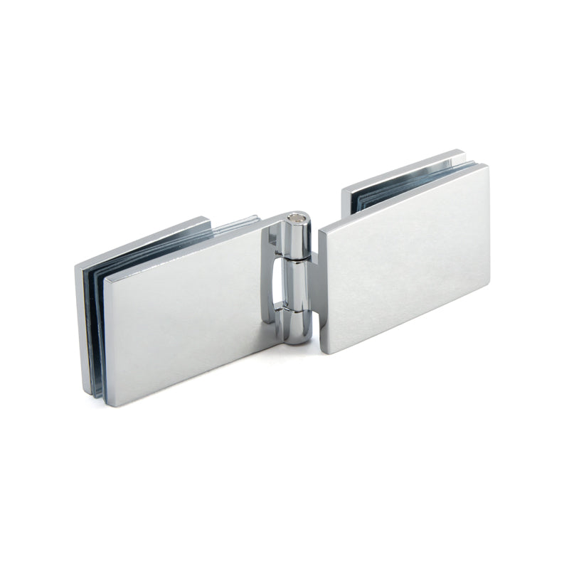 FHC 90 Degree Glass-To-Glass Hinges For 1/4" Glass - Chrome