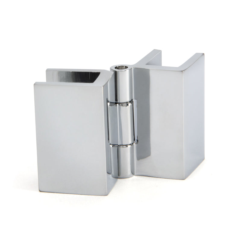 FHC Mini Glass-To-Glass Set Screw Inswing Hinges For 3/16" To 1/4" Glass - Chrome - 2pk