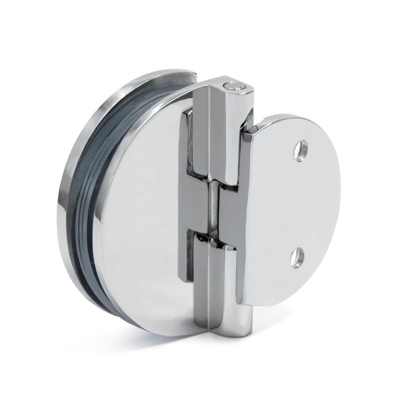 FHC Half Round Series Hinges For 1/4" To 5/16" Glass - Chrome - 2pk