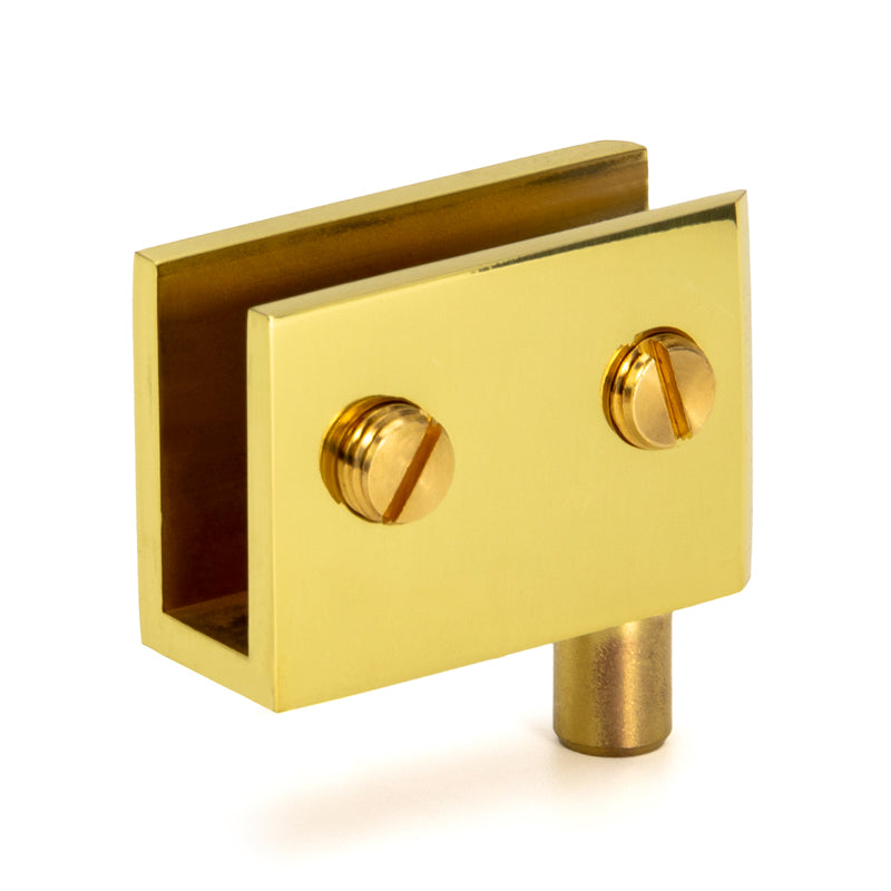 FHC Standard Glass Door Pivot Hinges For 1/4" To 5/16" Glass - Polished Brass - 2pk