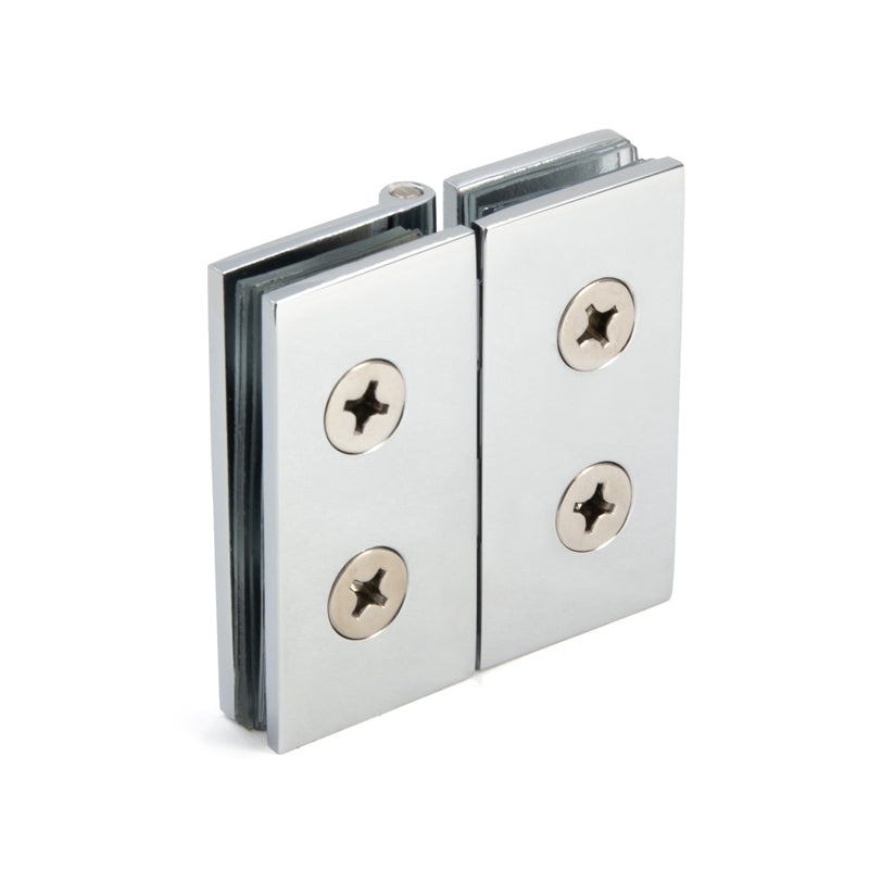 FHC 180 Degree Glass-To-Glass Hinges For 1/4" To 5/16" Glass - Chrome - 2pk