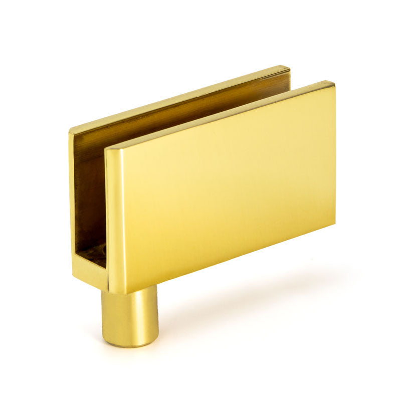 FHC Wide Glass Door Pivot Hinges For 1/4" To 5/16" Glass - Polished Brass - 2pk