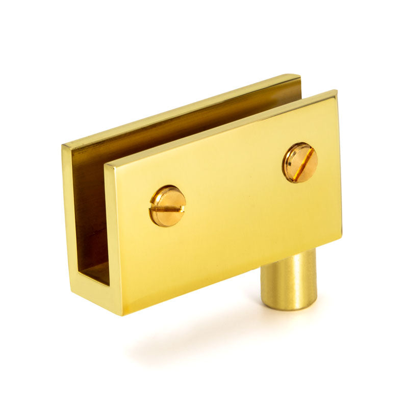 FHC Wide Glass Door Pivot Hinges For 1/4" To 5/16" Glass - Polished Brass - 2pk