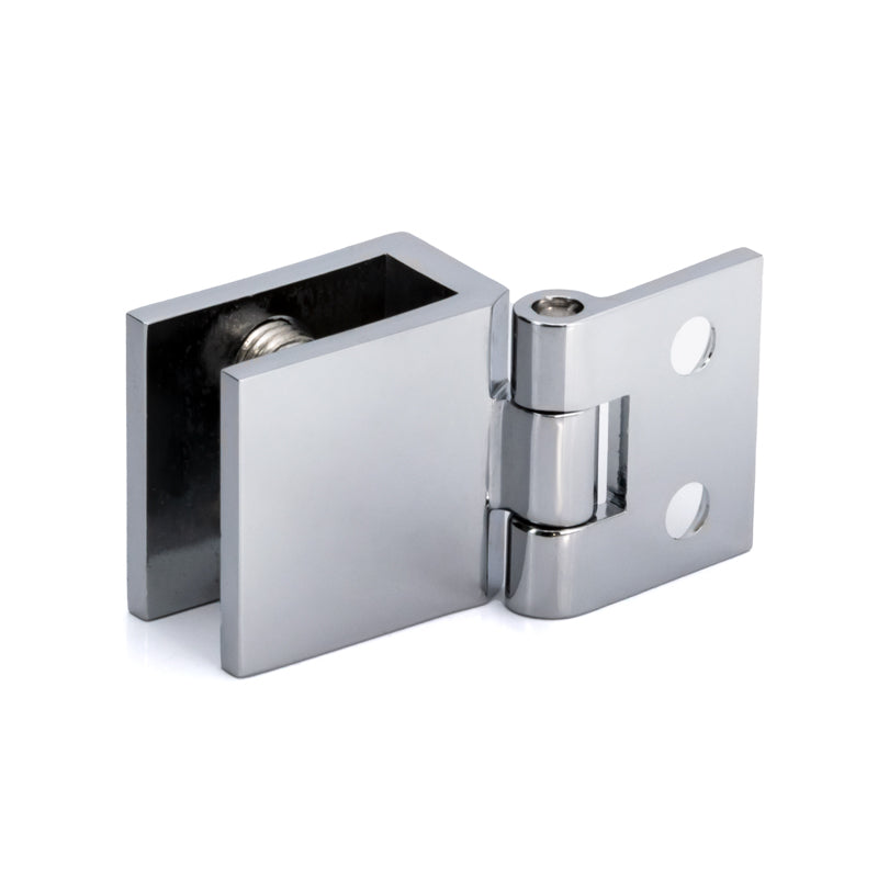 FHC Small Wall Mount Set Screw Hinges For 1/4" To 5/16" Glass - Chrome - 2pk
