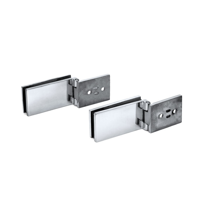 FHC Square Corner Glass Hinges For 1/4" To 5/16" Glass - Chrome - 2pk