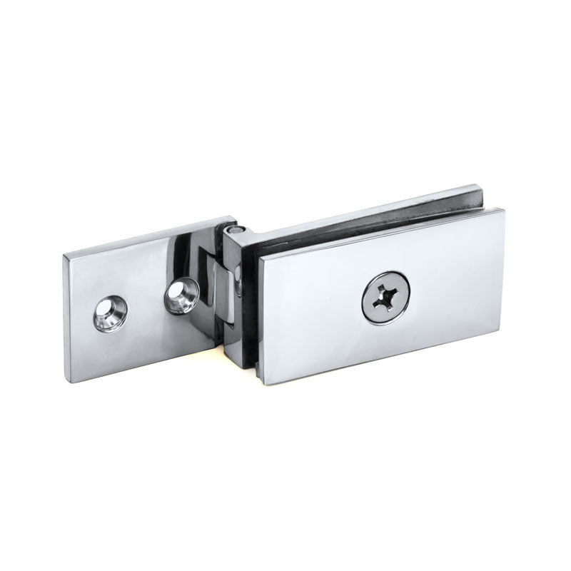 FHC Square Corner Glass Hinges For 1/4" To 5/16" Glass - Chrome - 2pk