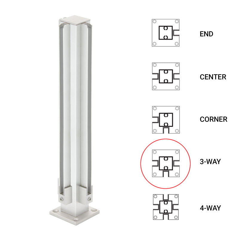 FHC 12" 3-Way 1" Air Space Partition Post