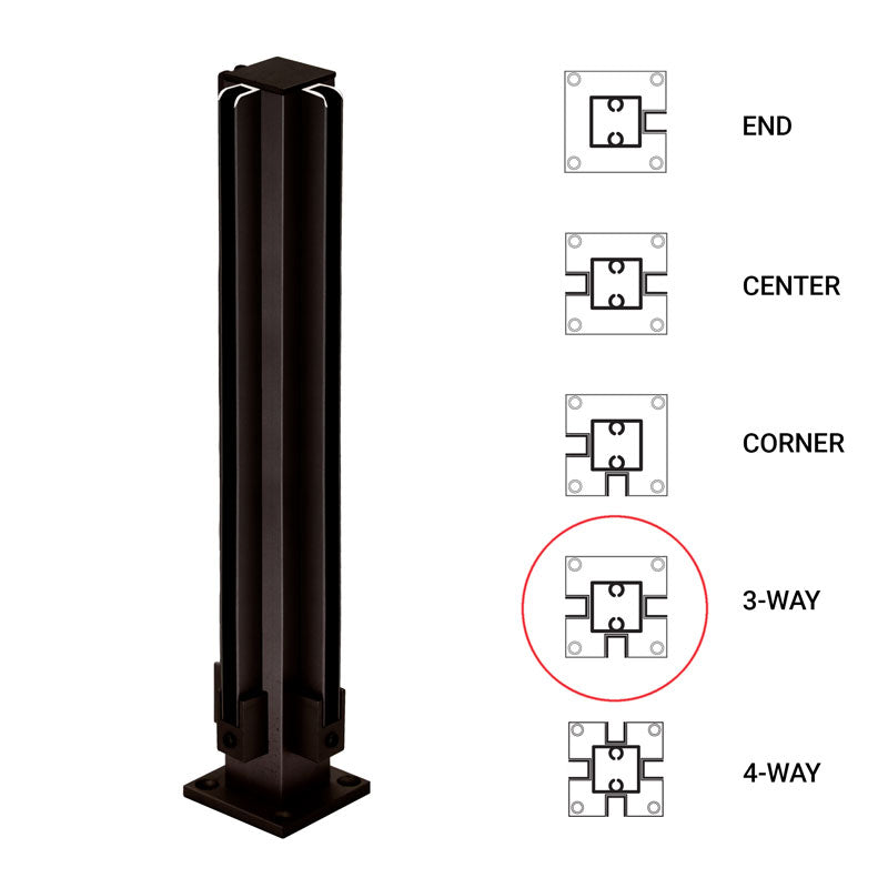 FHC 12" 3-Way 1" Air Space Partition Post