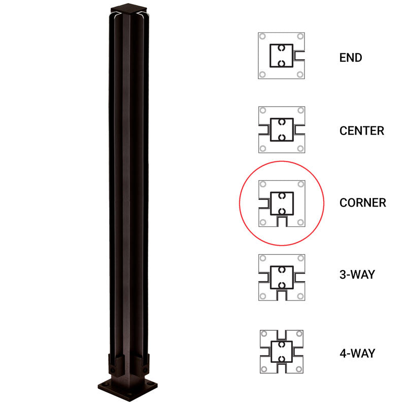 FHC 24" Corner 1" Air Space Partition Post