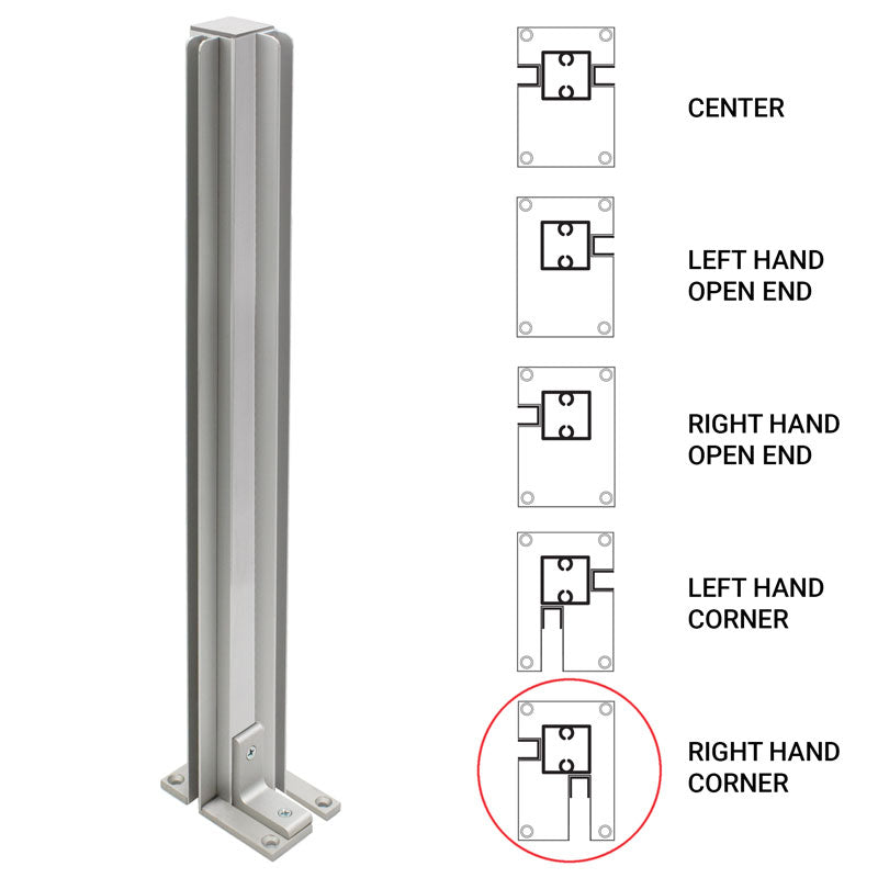 FHC 24" Corner Heavy Duty Partition Post